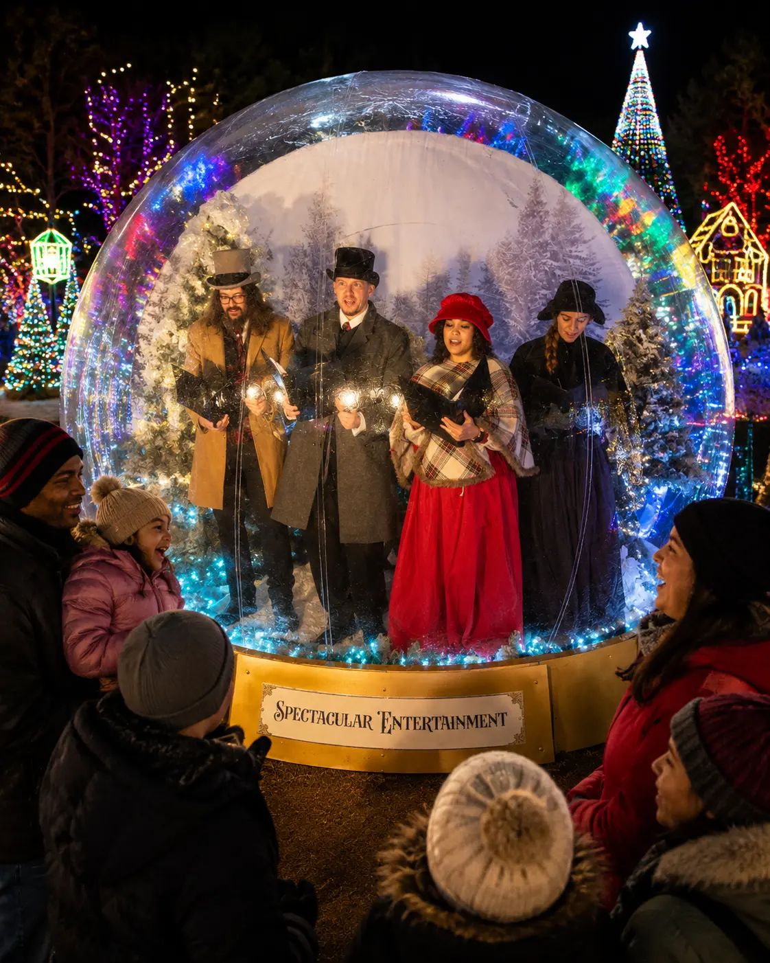 Victorian carolers at Carolina Holiday Light Spectacular Charlotte NC