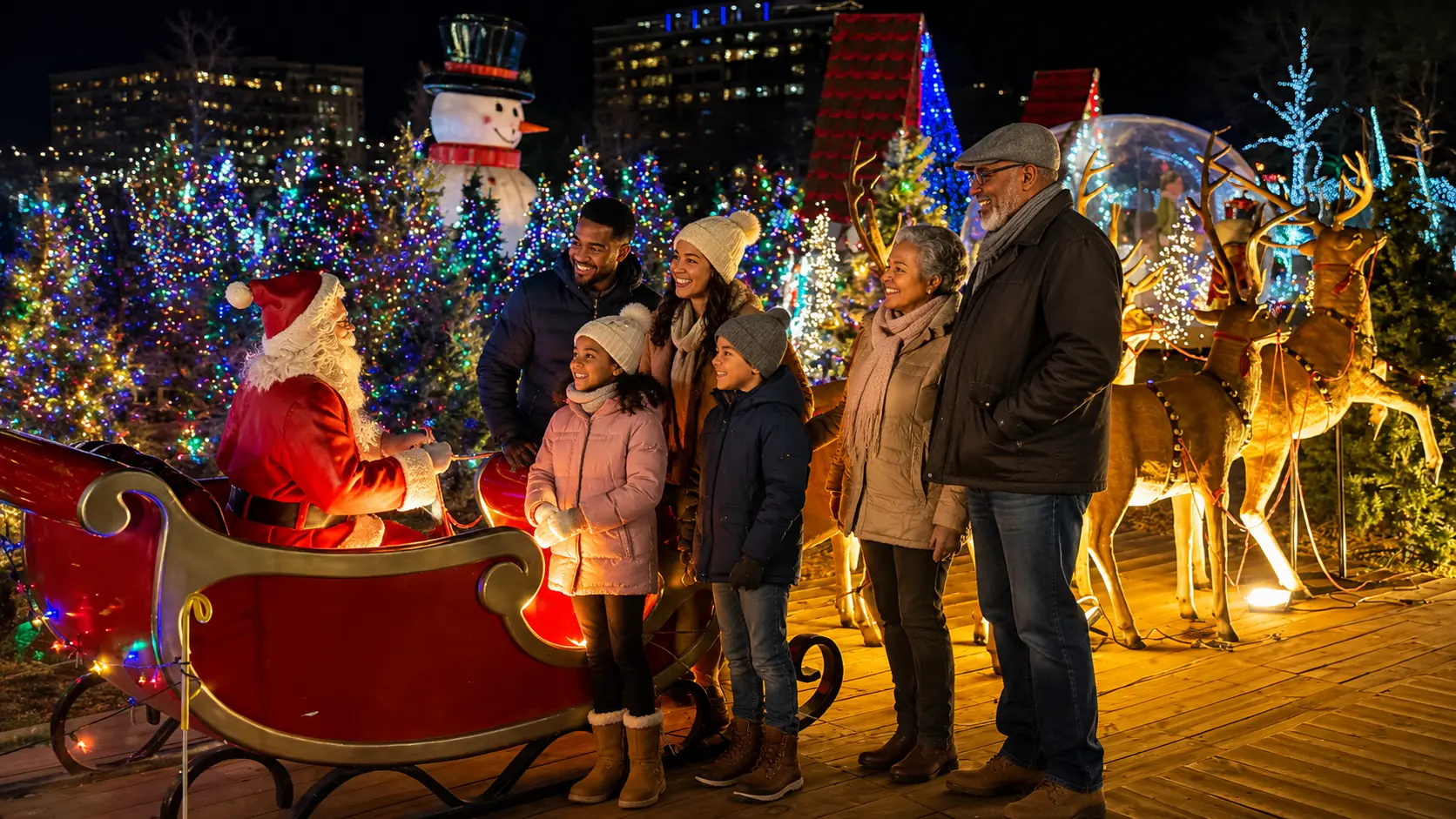 Family enjoying Carolina Holiday Light Spectacular Charlotte — Christmas Family Pack