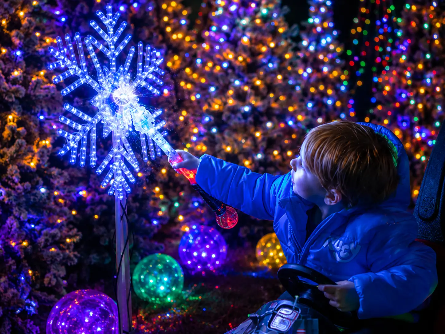 Touching the Magic Snowflake Wand to the glowing center of an enchanted snowflake